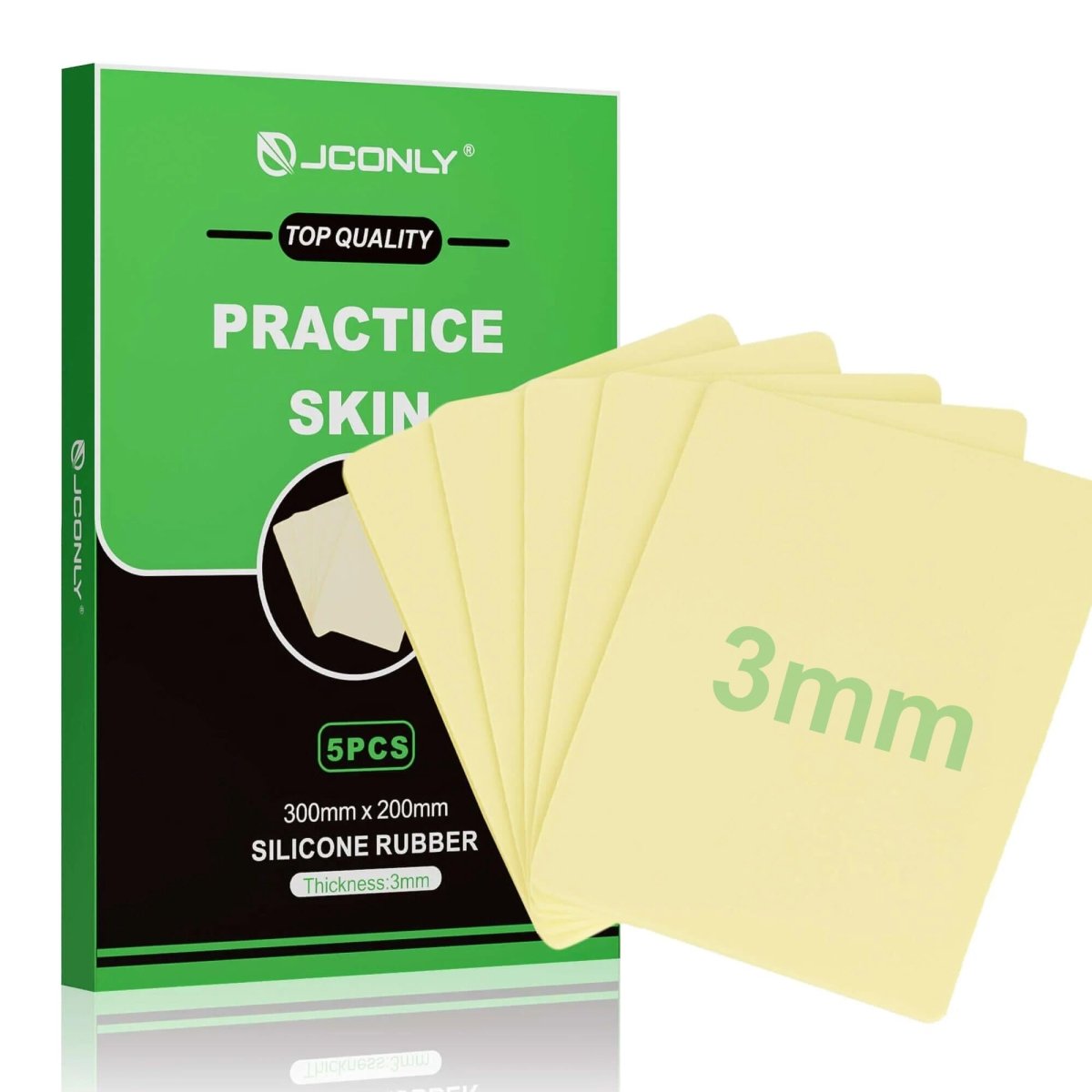 Professional Tattoo Practice Skin (3mm Thick Medical Silicone) by Jconly - 5pcs Double Sided - Tattoo Unleashed