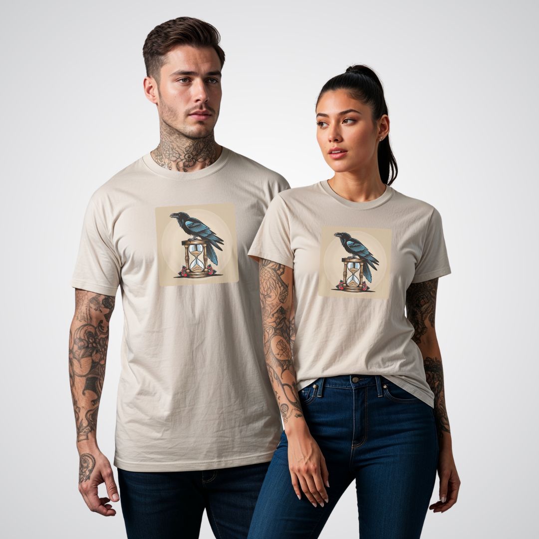 Raven with Hourglass Neo - Traditional Tattoo Unisex T-Shirt - Tattoo Unleashed