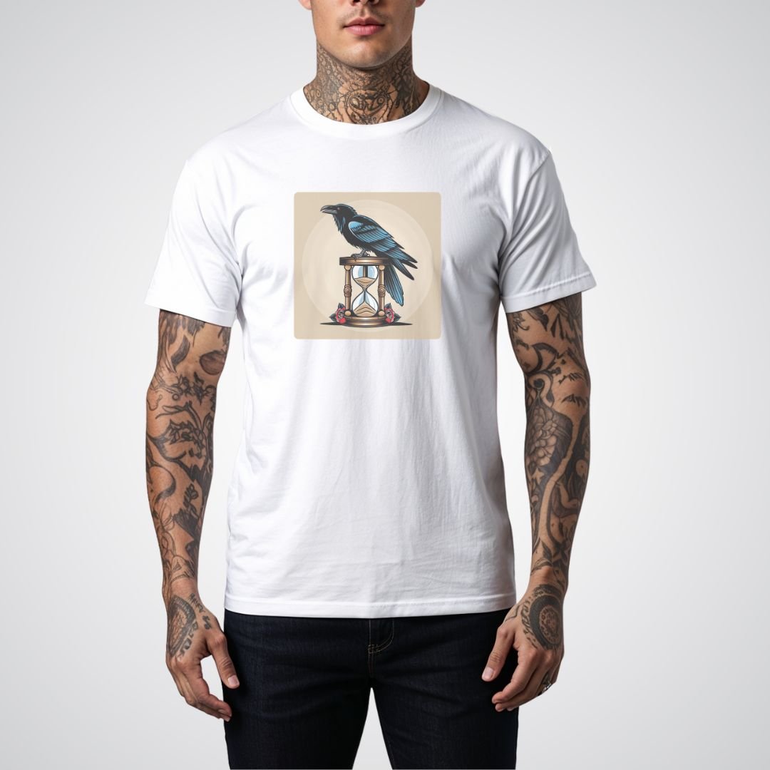 Raven with Hourglass Neo - Traditional Tattoo Unisex T-Shirt - Tattoo Unleashed