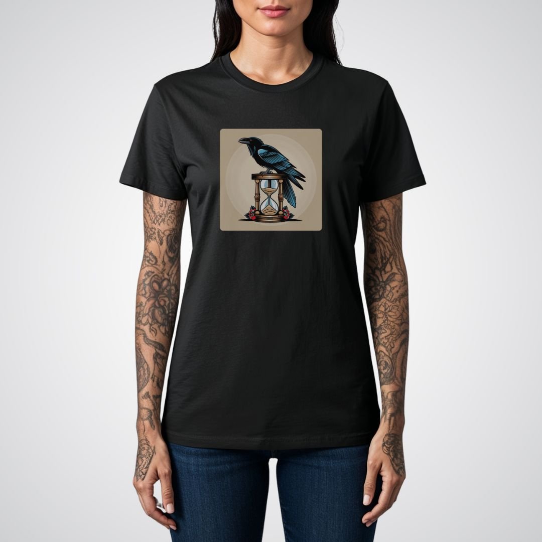 Raven with Hourglass Neo - Traditional Tattoo Unisex T-Shirt - Tattoo Unleashed