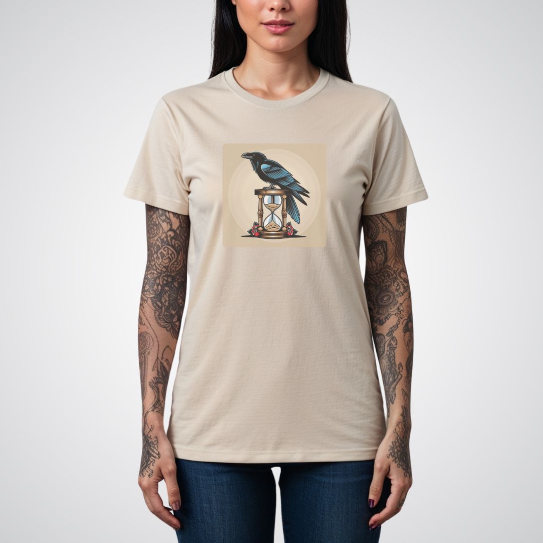 Raven with Hourglass Neo - Traditional Tattoo Unisex T-Shirt - Tattoo Unleashed