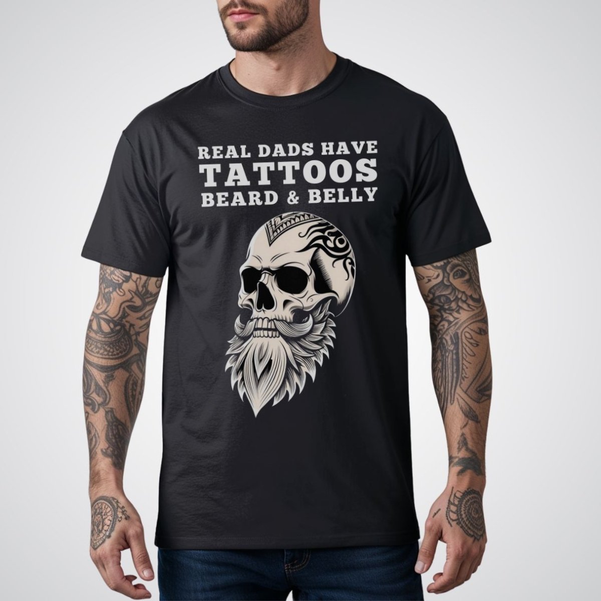 Real Dad Have Tattoos, Beard & Belly Tattoo Unisex T-Shirt - Tattoo Unleashed