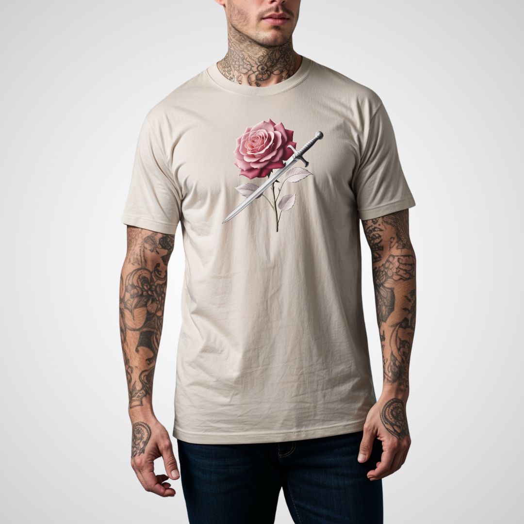 Rose and Dagger Realism Tattoo Unisex T-Shirt - Tattoo Unleashed