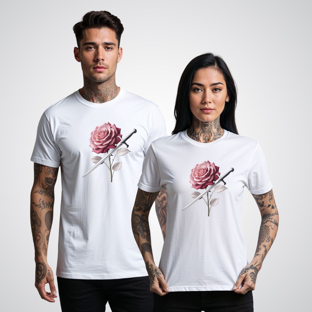 Rose and Dagger Realism Tattoo Unisex T-Shirt - Tattoo Unleashed