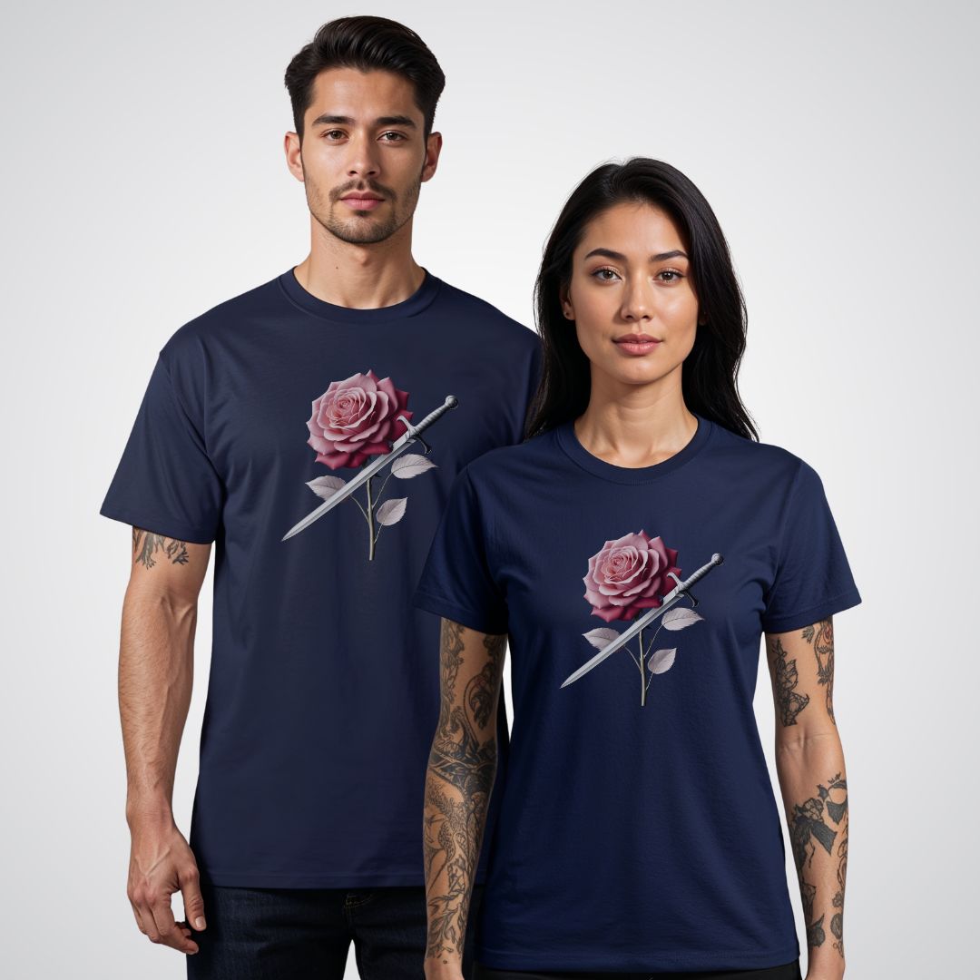 Rose and Dagger Realism Tattoo Unisex T-Shirt - Tattoo Unleashed