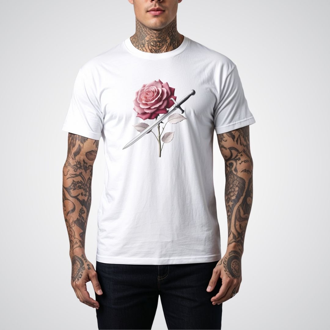 Rose and Dagger Realism Tattoo Unisex T-Shirt - Tattoo Unleashed