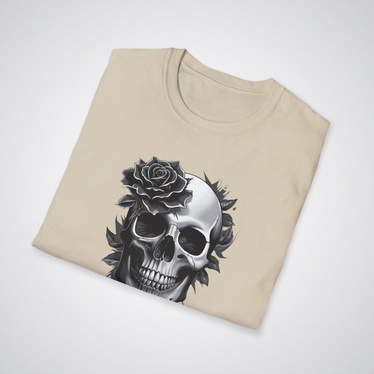 Rose Blooming from a Skull Realism Tattoo Unisex T-Shirt - Tattoo Unleashed