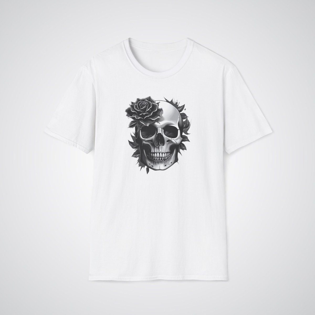 Rose Blooming from a Skull Realism Tattoo Unisex T-Shirt - Tattoo Unleashed