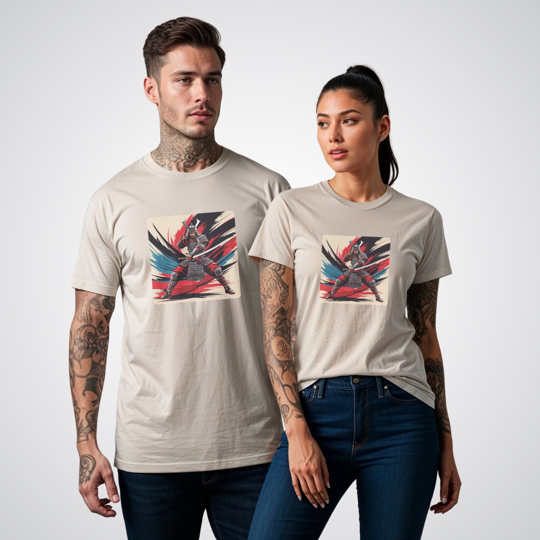 Samurai in Battle Japanese Tattoo Unisex T-Shirt - Tattoo Unleashed