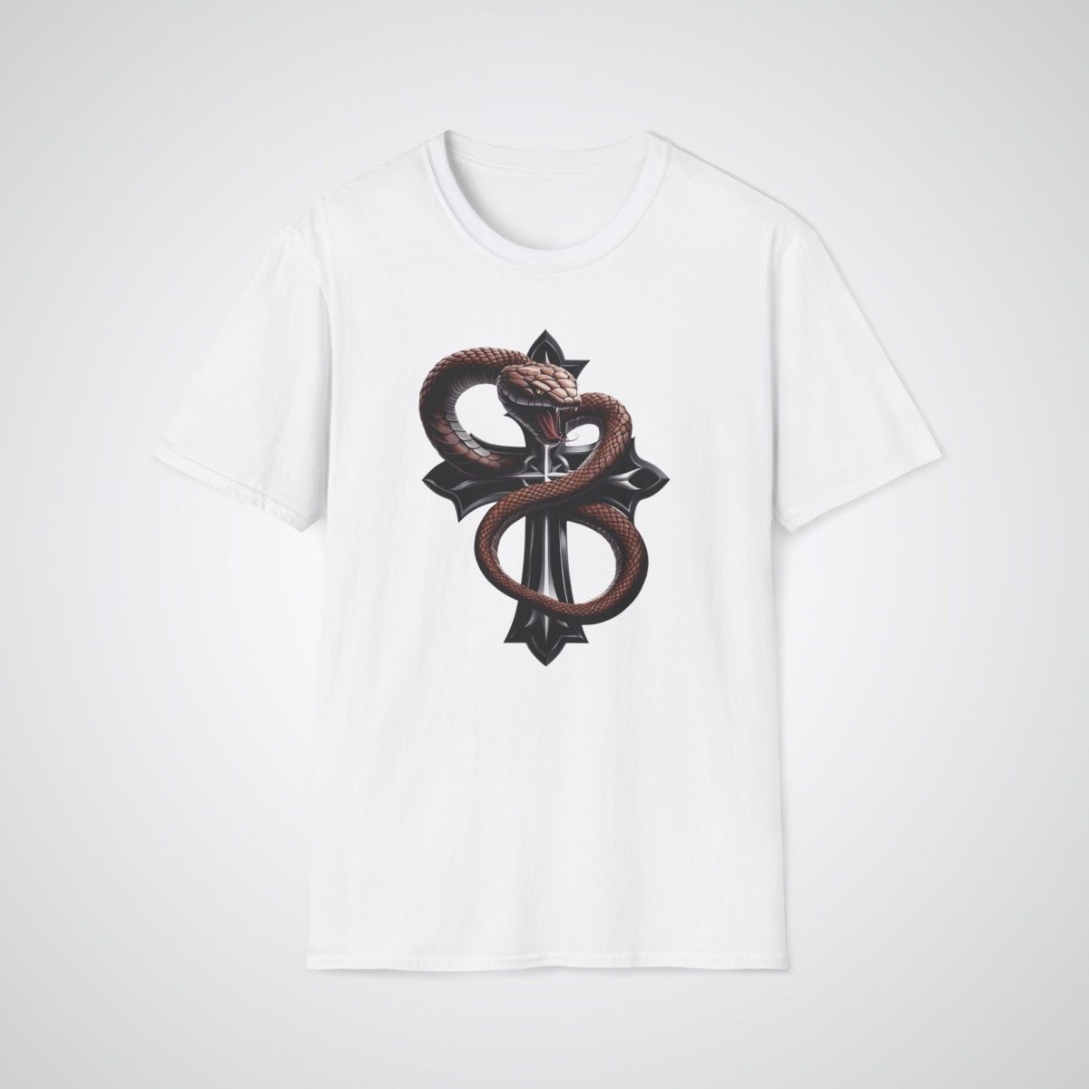 Serpent Wrapped Cross Realism Tattoo Unisex T-Shirt - Tattoo Unleashed