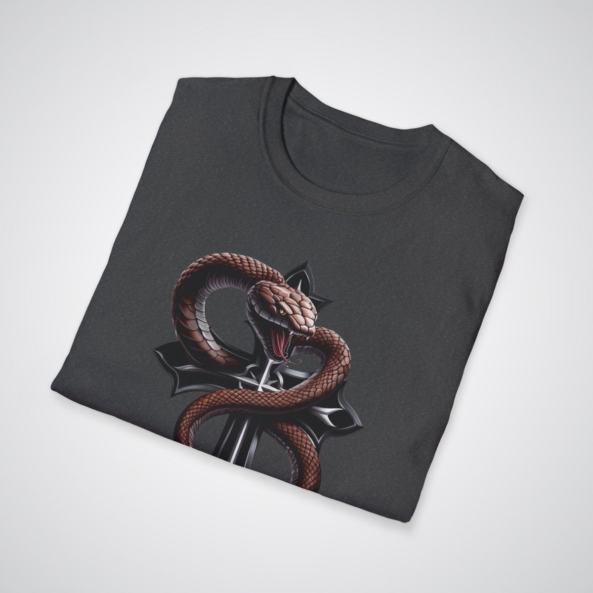 Serpent Wrapped Cross Realism Tattoo Unisex T-Shirt - Tattoo Unleashed