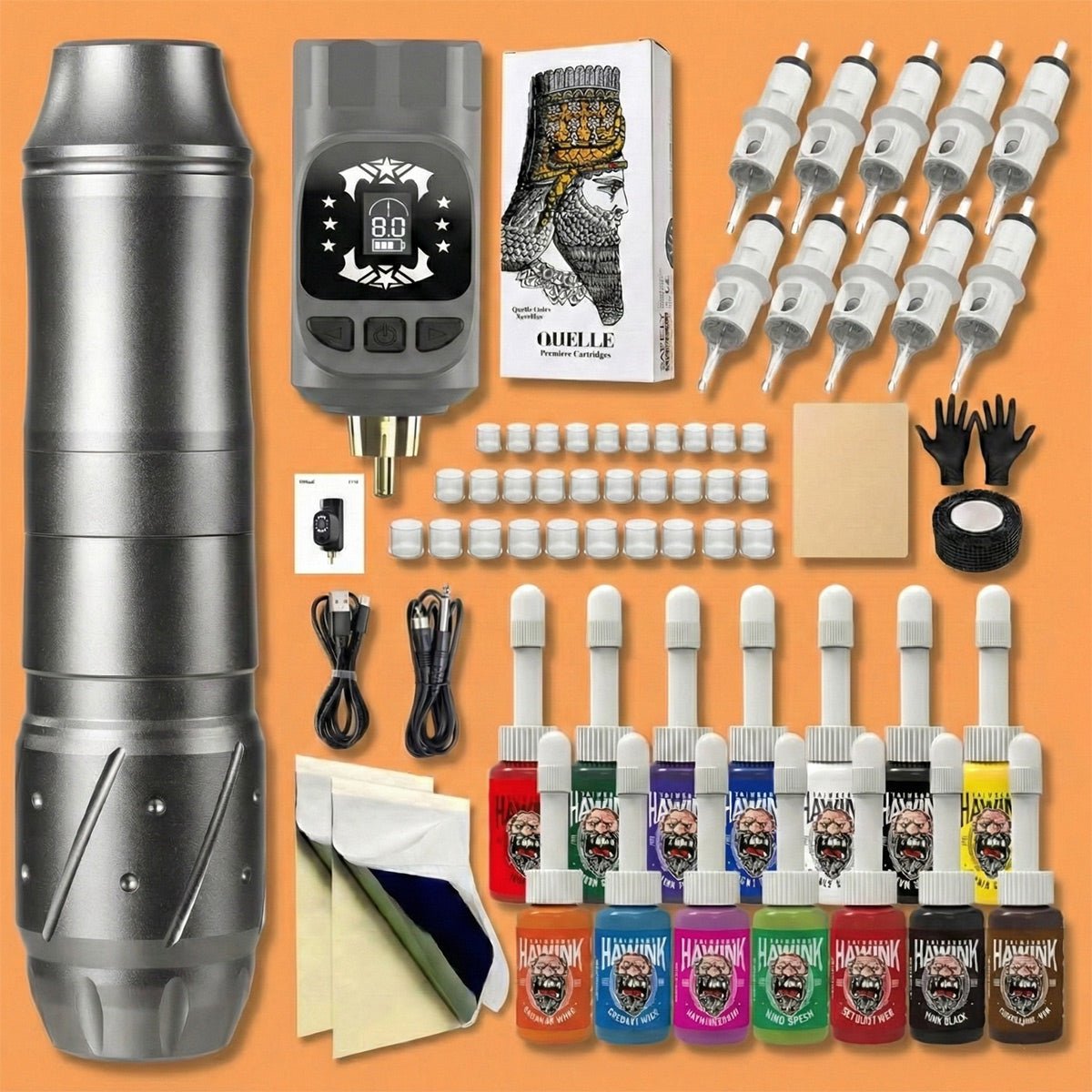 Shado 4.0 Wireless Tattoo Pen Machine Kit - Silver - Tattoo Unleashed