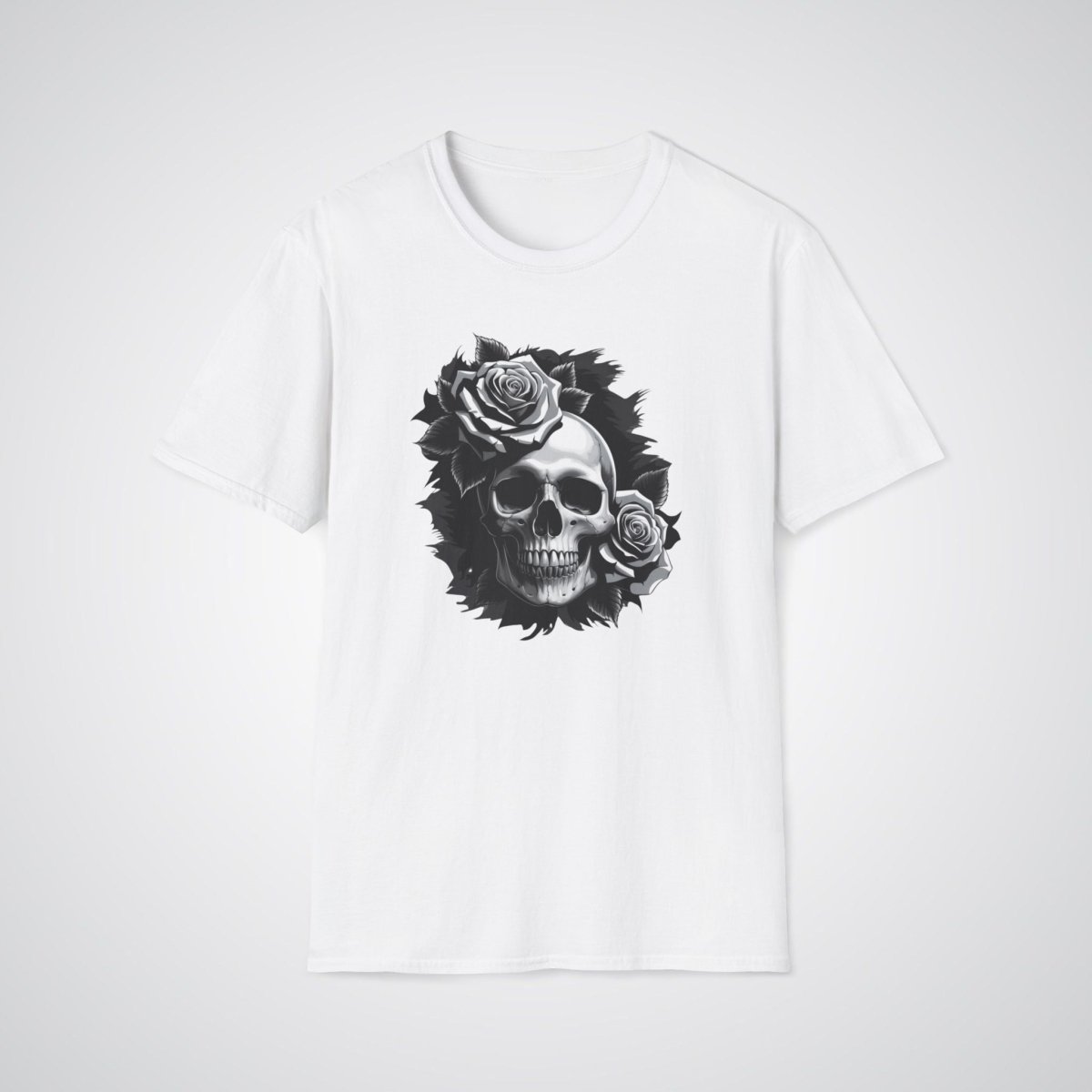 Skull with Roses Realism Tattoo Unisex T-Shirt - Tattoo Unleashed