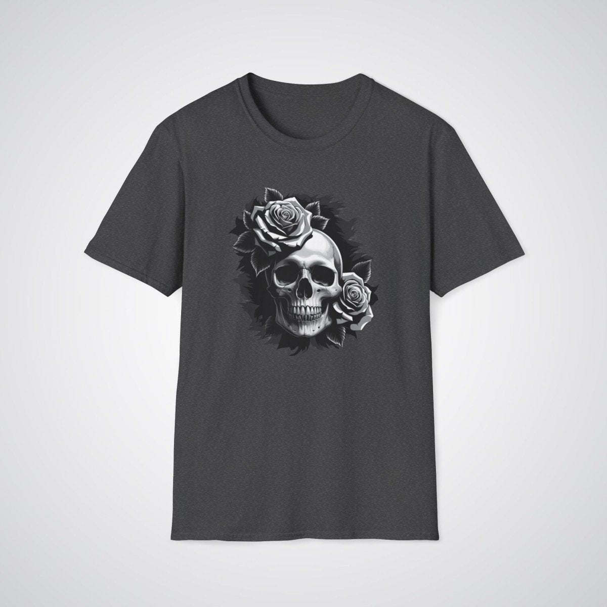 Skull with Roses Realism Tattoo Unisex T-Shirt - Tattoo Unleashed