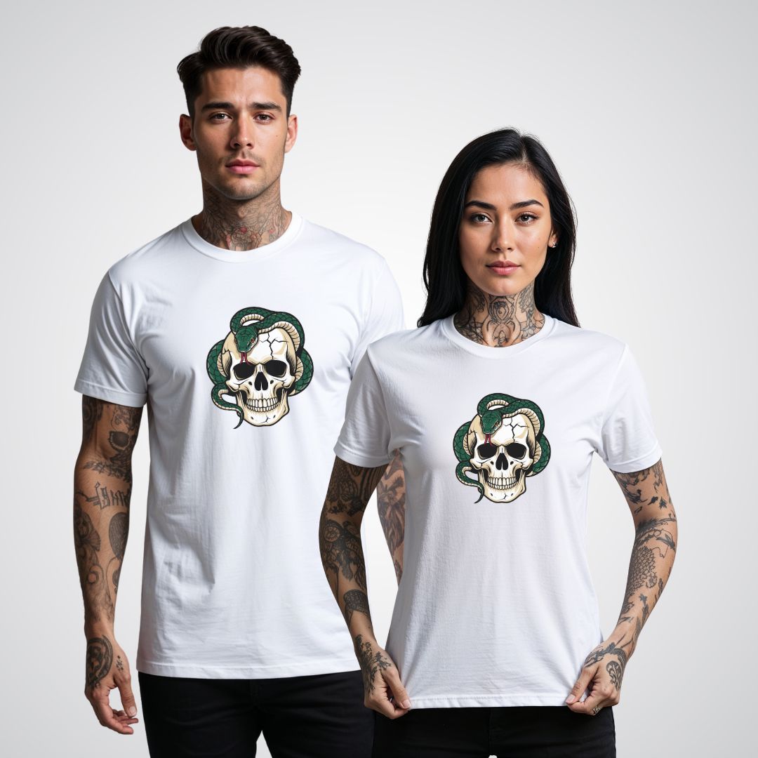 Snake and Skull Hybrid Neo - Traditional Tattoo Unisex T-Shirt - Tattoo Unleashed