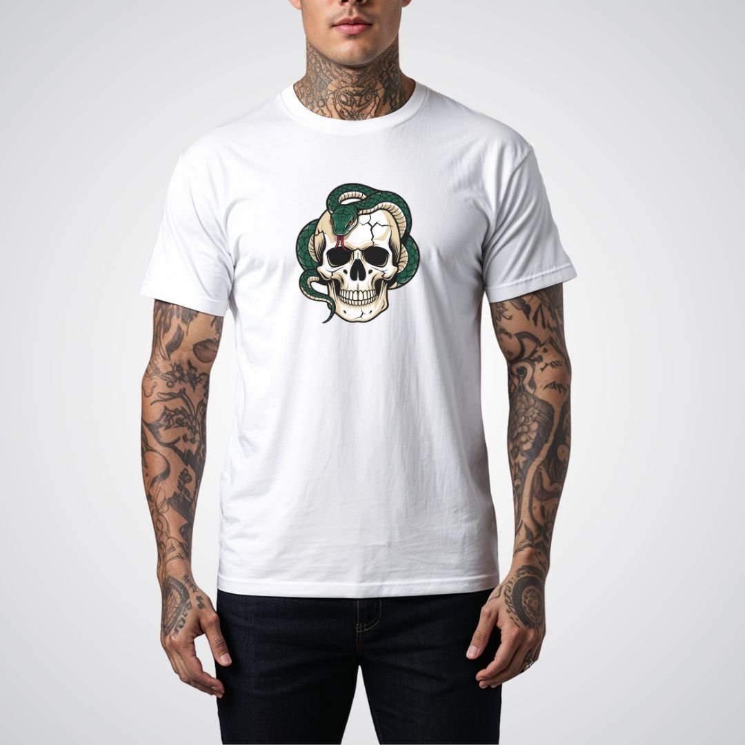 Snake and Skull Hybrid Neo - Traditional Tattoo Unisex T-Shirt - Tattoo Unleashed