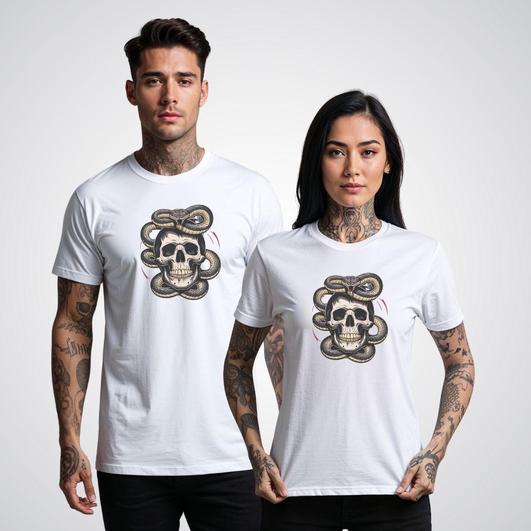 Snake and Skull Tattoo Unisex T-Shirt - Tattoo Unleashed