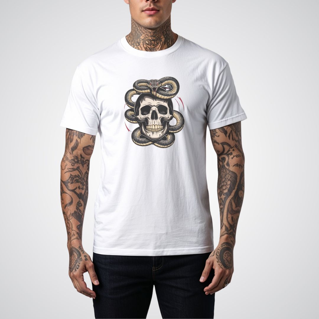 Snake and Skull Tattoo Unisex T-Shirt - Tattoo Unleashed