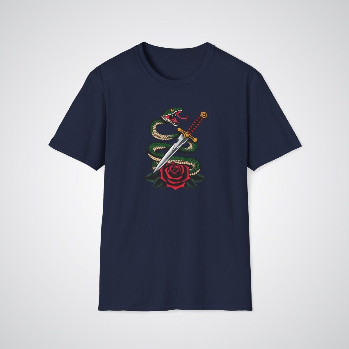 Snake Coiled Around a Dagger Neo - Traditional Tattoo Unisex T-Shirt - Tattoo Unleashed