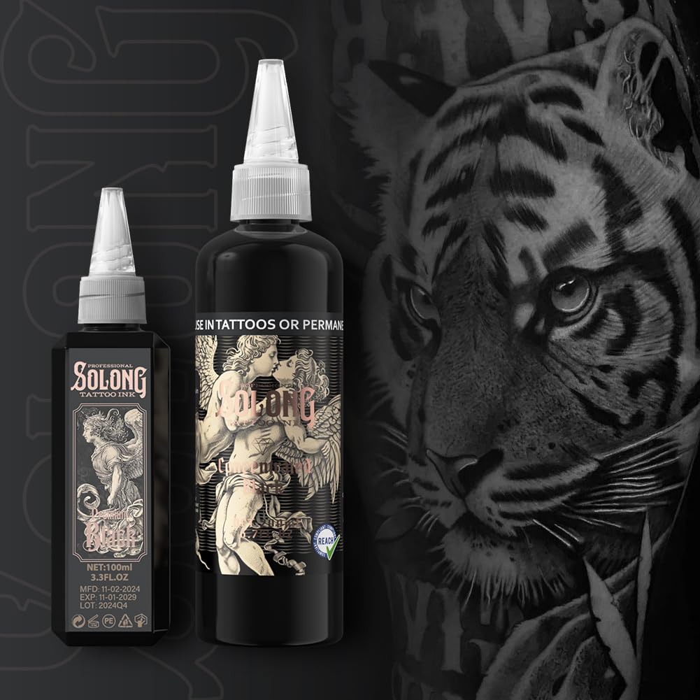 Solong S Series Premium Black Tattoo Ink - 3.4oz - Tattoo Unleashed