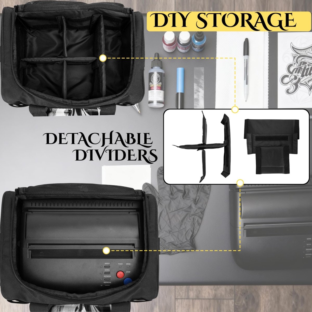 Tactical Tattoo Travel Case with Pouches By Furimety - Tattoo Unleashed