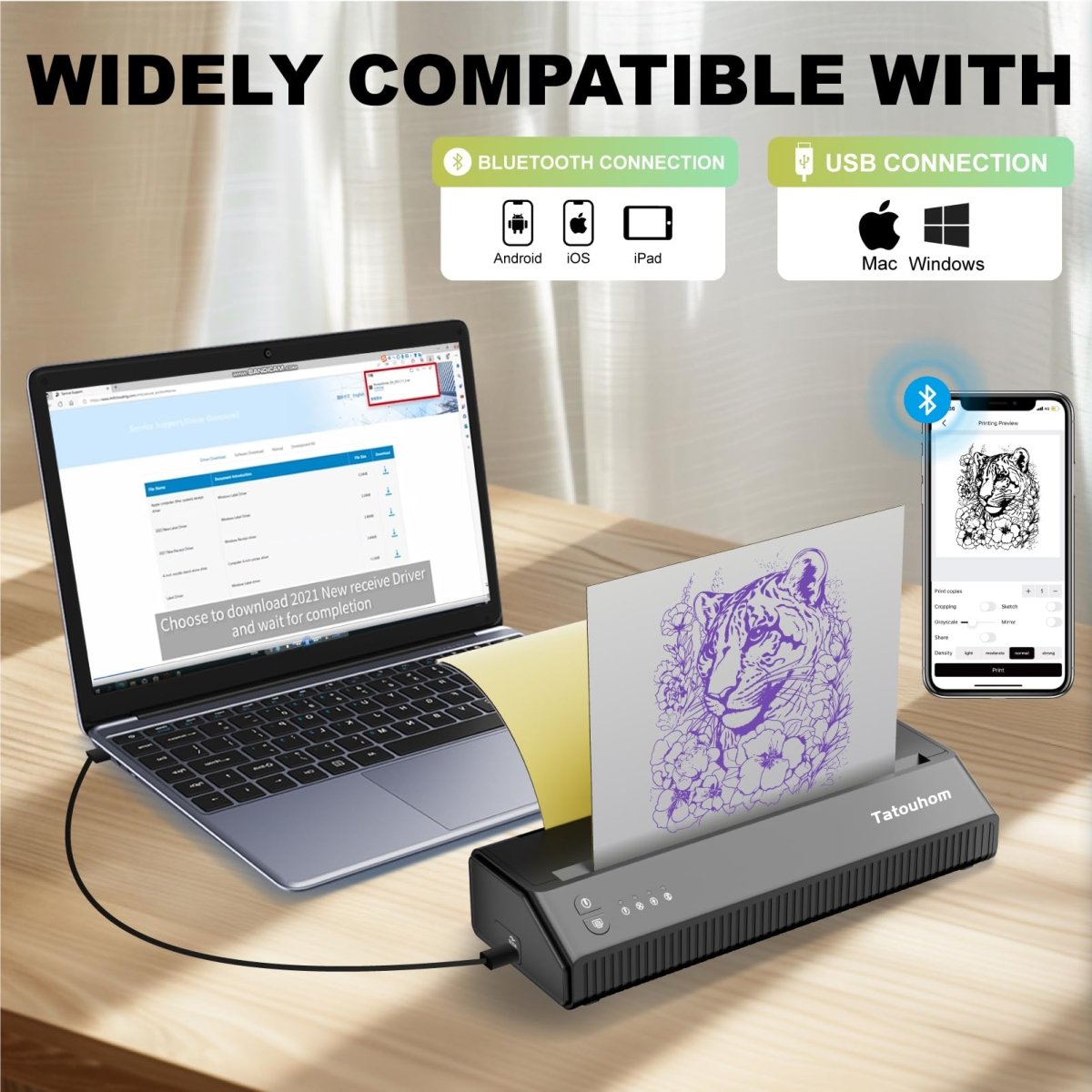 Tatouhom Wireless Tattoo Stencil Printer - Tattoo Unleashed