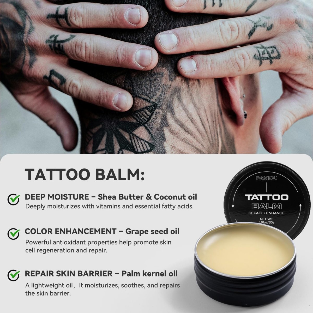 Tattoo Aftercare 3 In 1 Set by Pamiou For New Tattoos - Set of 3 - Tattoo Unleashed