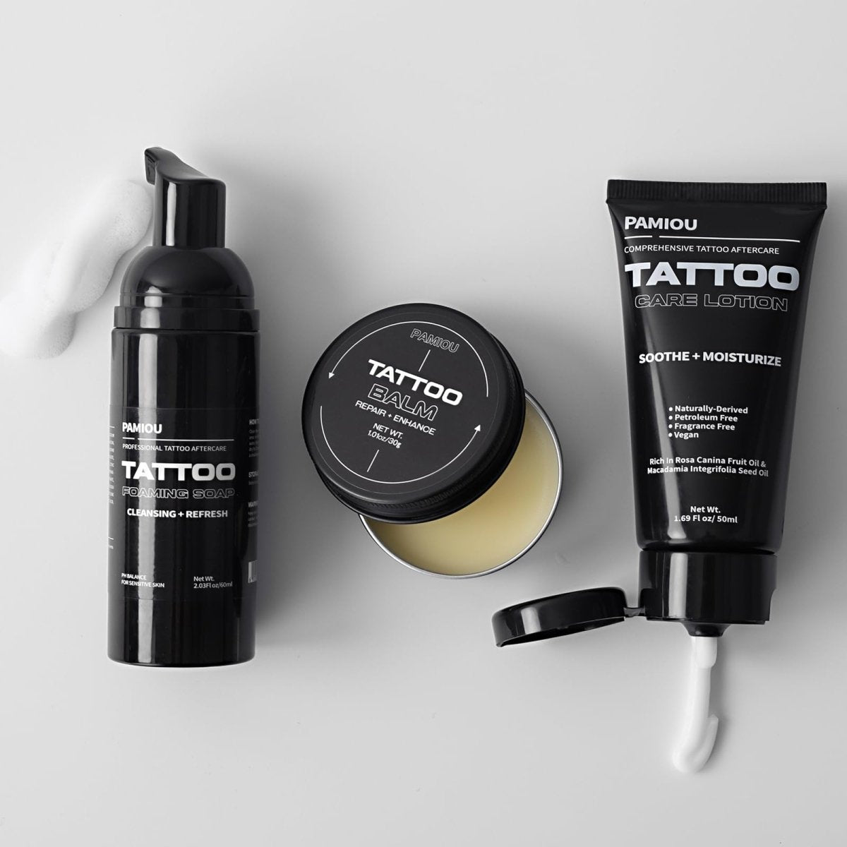 Tattoo Aftercare 3 In 1 Set by Pamiou For New Tattoos - Set of 3 - Tattoo Unleashed