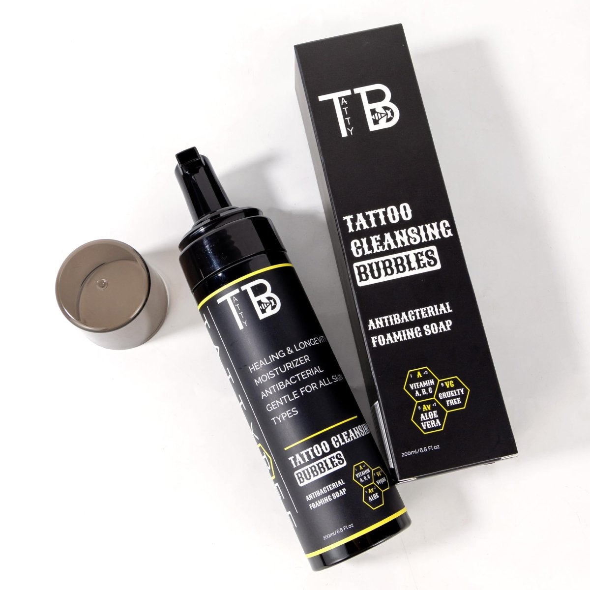 Tattoo Cleansing Foam by TATTYBEE – 6.8 oz - Tattoo Unleashed