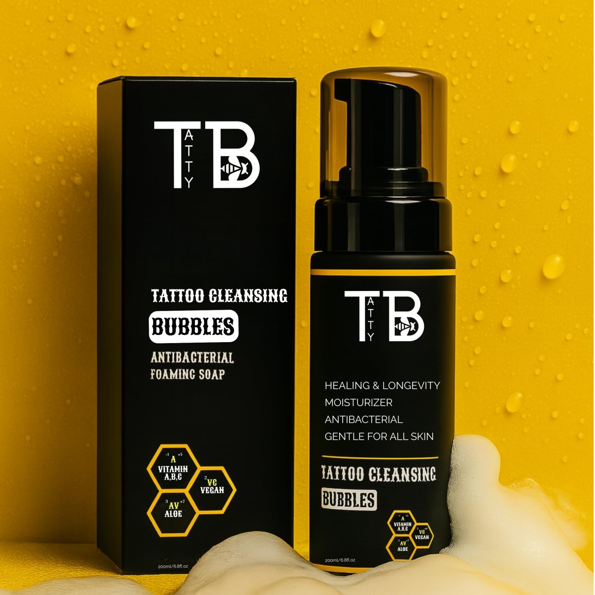 Tattoo Cleansing Foam by TATTYBEE – 6.8 oz - Tattoo Unleashed