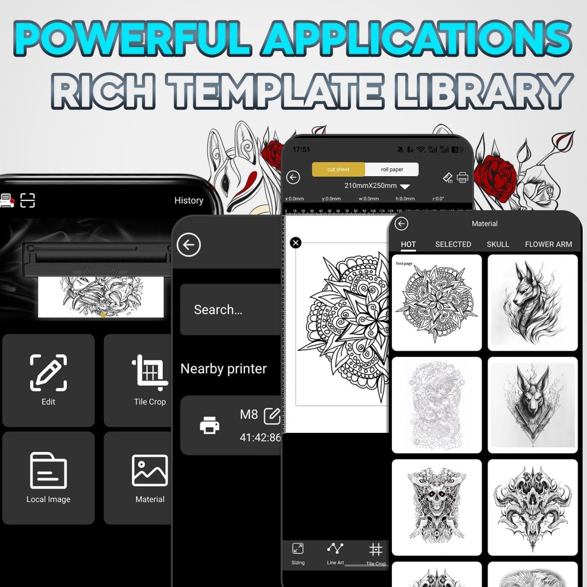 Tattoo Stencil Printer by Yirigui - Fits A4 - A8 Width Thermal Paper Includes 10 Transfer Papers - Bright Black - Tattoo Unleashed