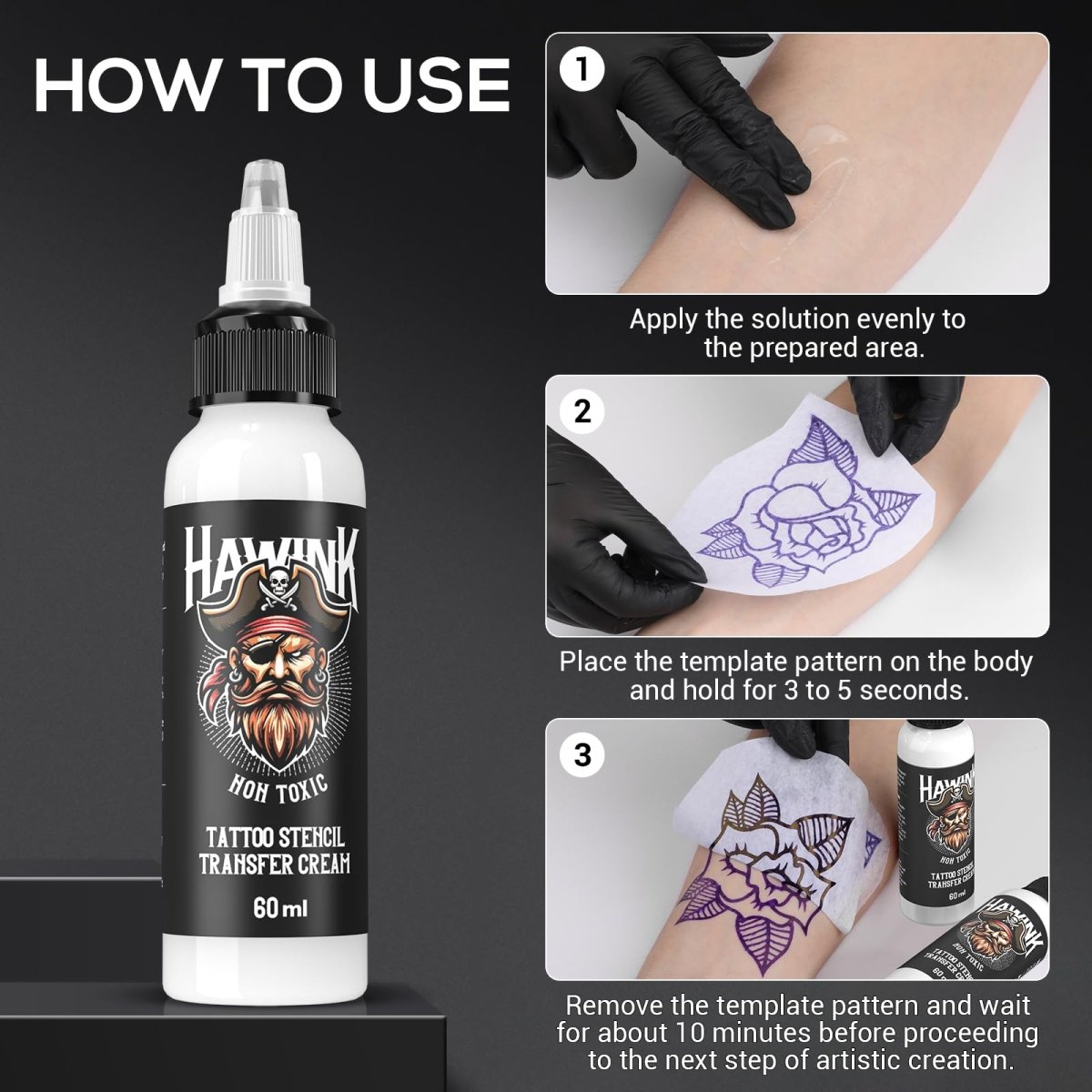 Tattoo Stencil Transfer Cream Gel Solution by Hawink - T308 - 60ML - Tattoo Unleashed