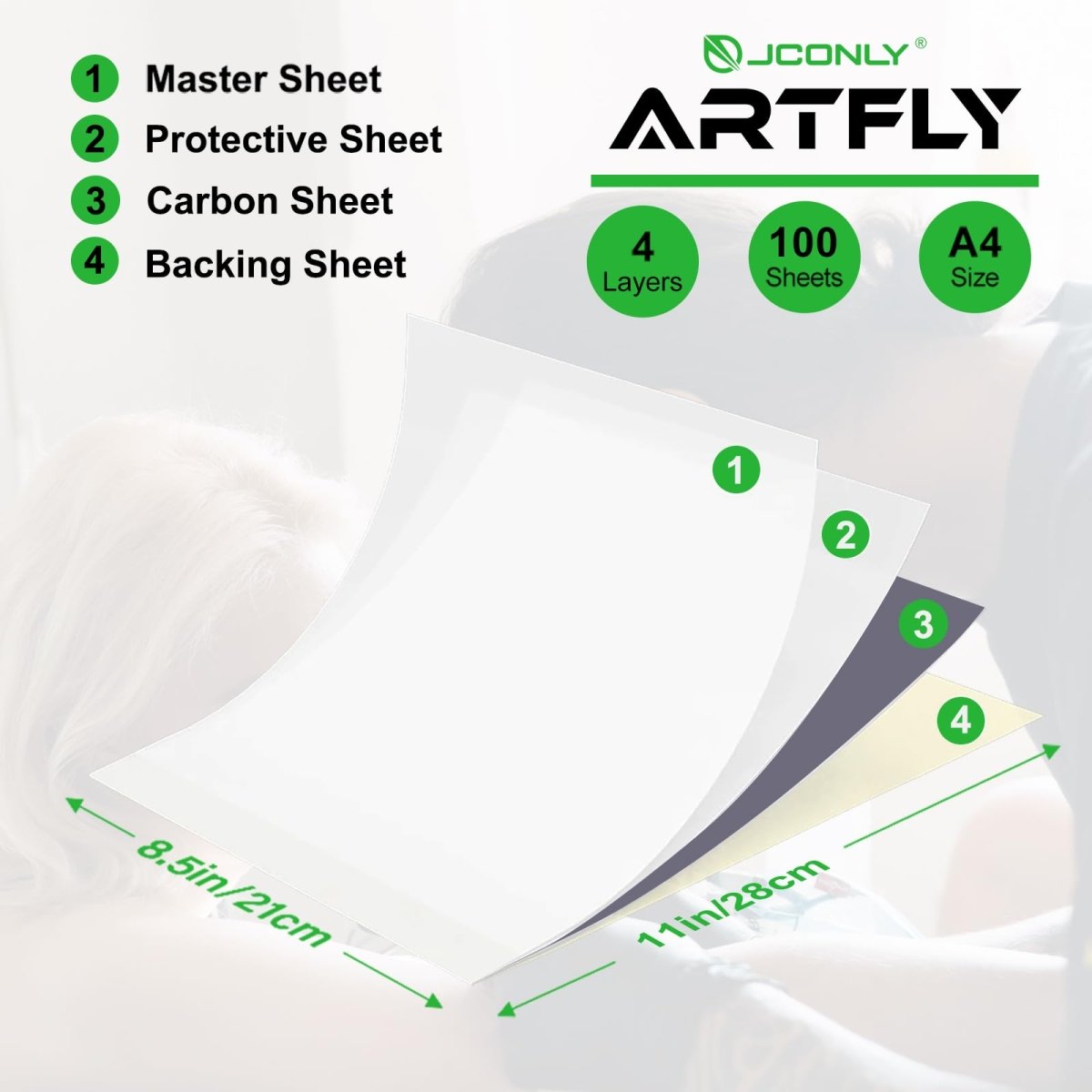 Tattoo Transfer Paper by Jconly Artfly - 100 Sheets - Tattoo Unleashed