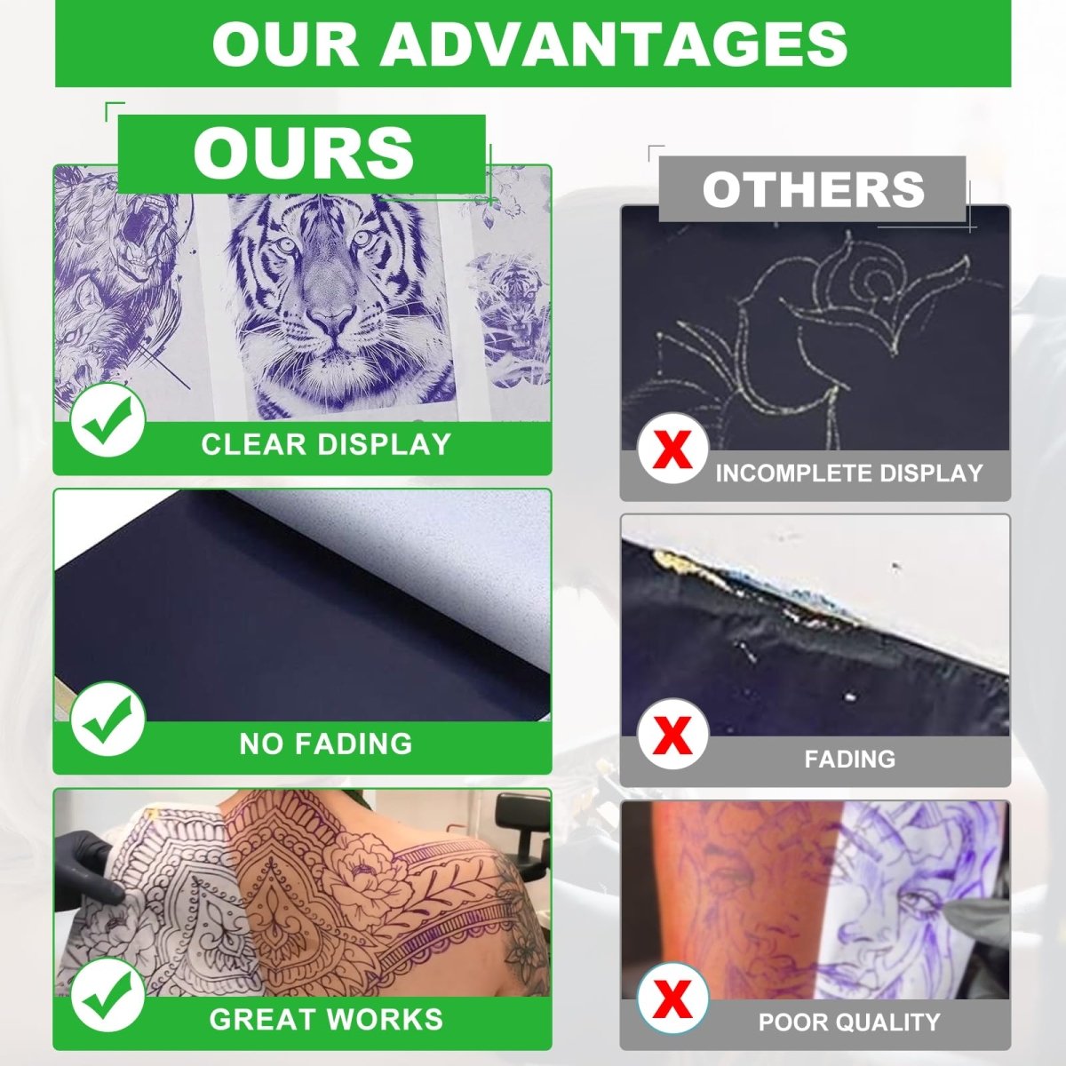 Tattoo Transfer Paper by Jconly Artfly - 100 Sheets - Tattoo Unleashed