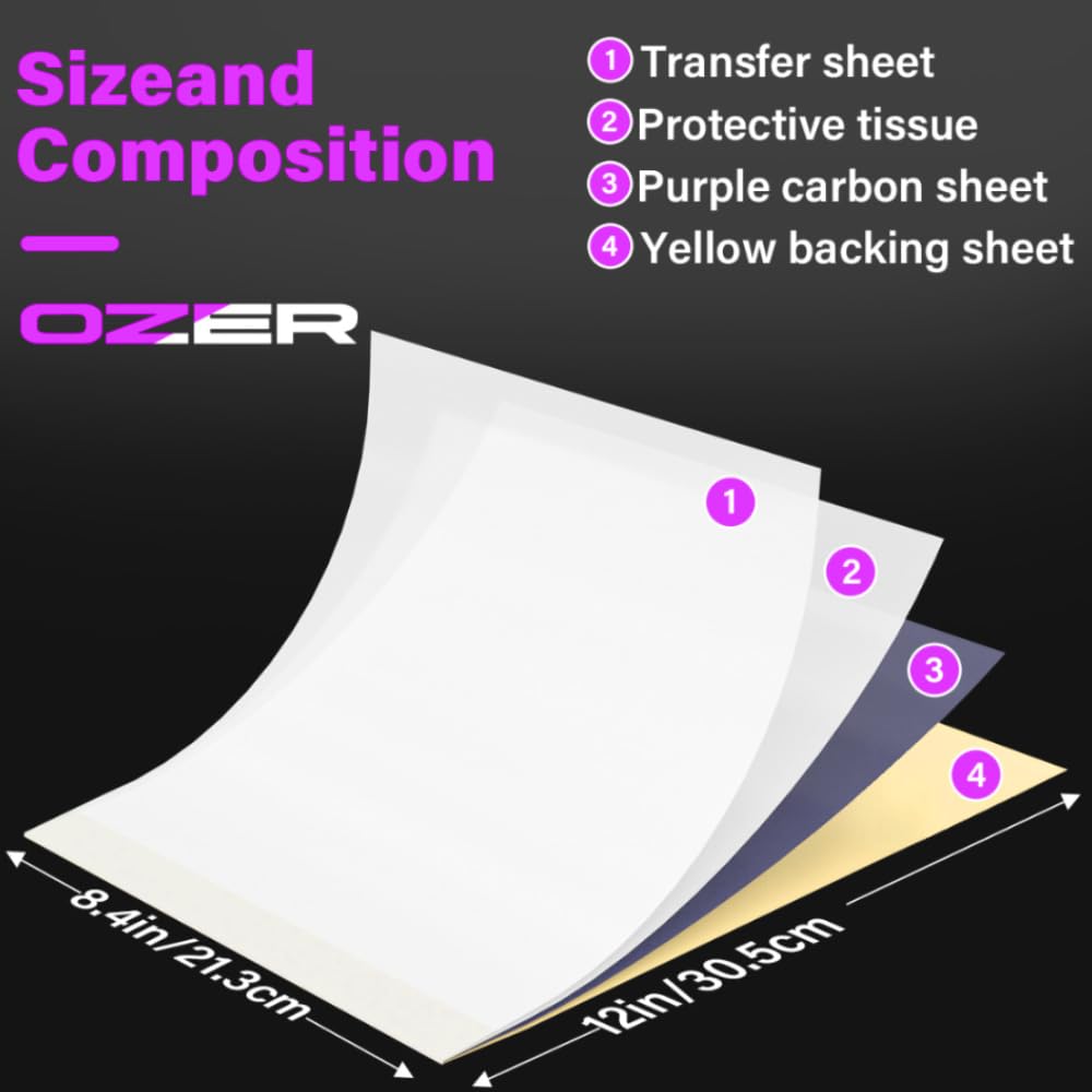 Tattoo Transfer Paper by Ozer - 100 Sheets - Tattoo Unleashed
