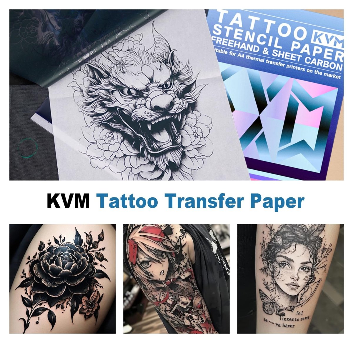 Tattoo Transfer Stencil Paper By KVM - A4 Size (100 Sheets) - Tattoo Unleashed