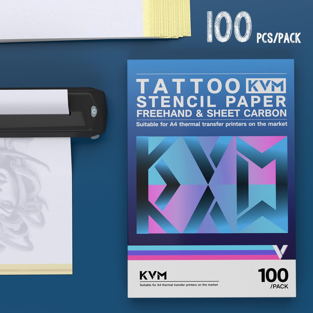 Tattoo Transfer Stencil Paper By KVM - A4 Size (100 Sheets) - Tattoo Unleashed