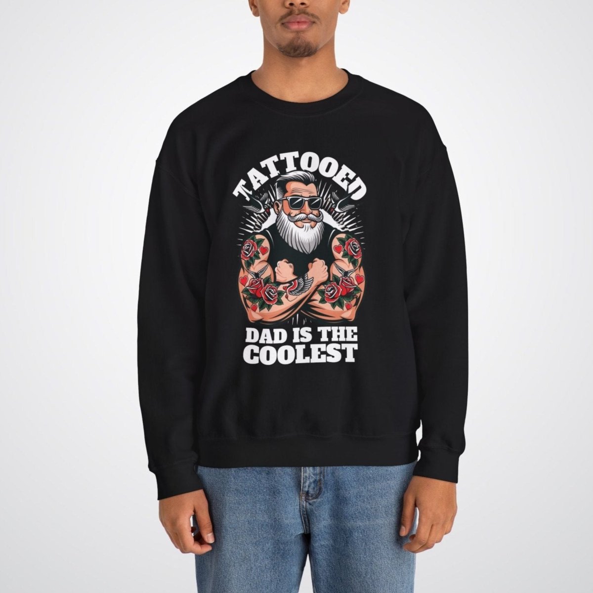 Tattooed Dad is the Coolest Unisex Crewneck Sweatshirt - Tattoo Unleashed