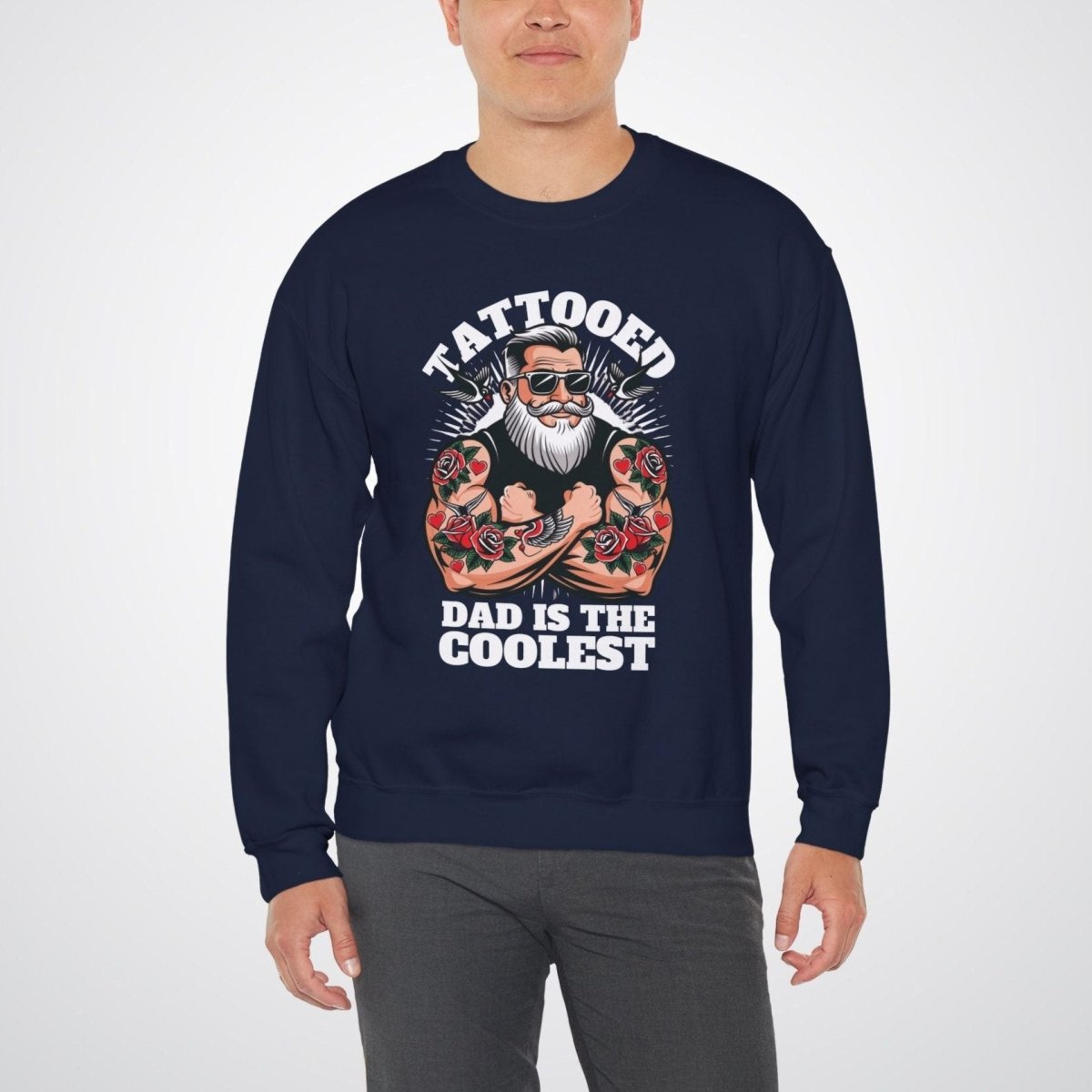 Tattooed Dad is the Coolest Unisex Crewneck Sweatshirt - Tattoo Unleashed