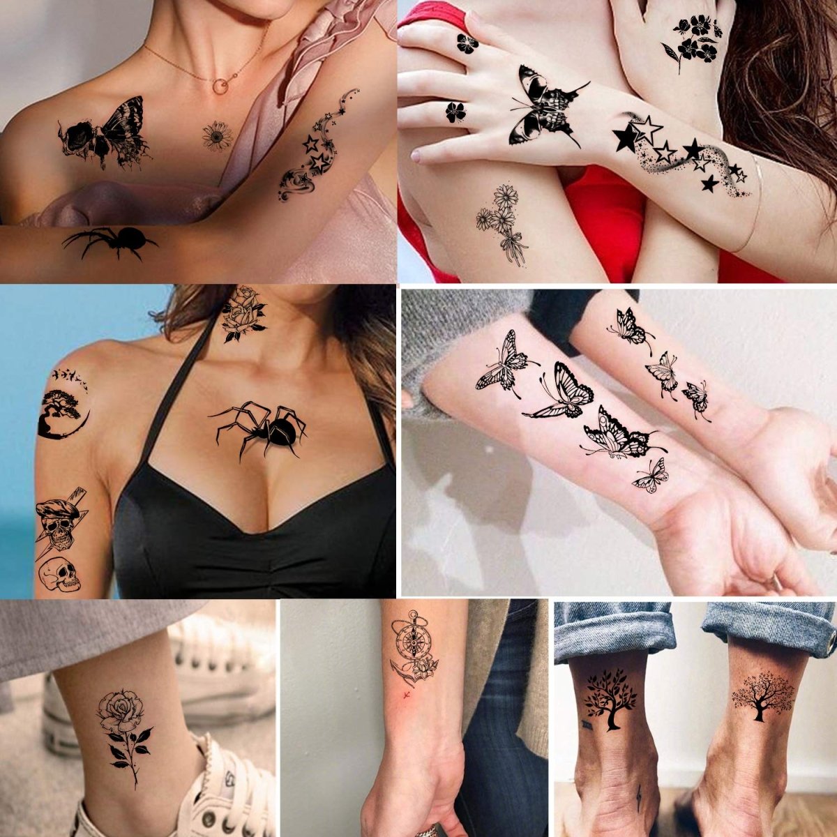 Temporary Tiny Waterproof Tattoos By Yazhiji (60 sheets) - Tattoo Unleashed