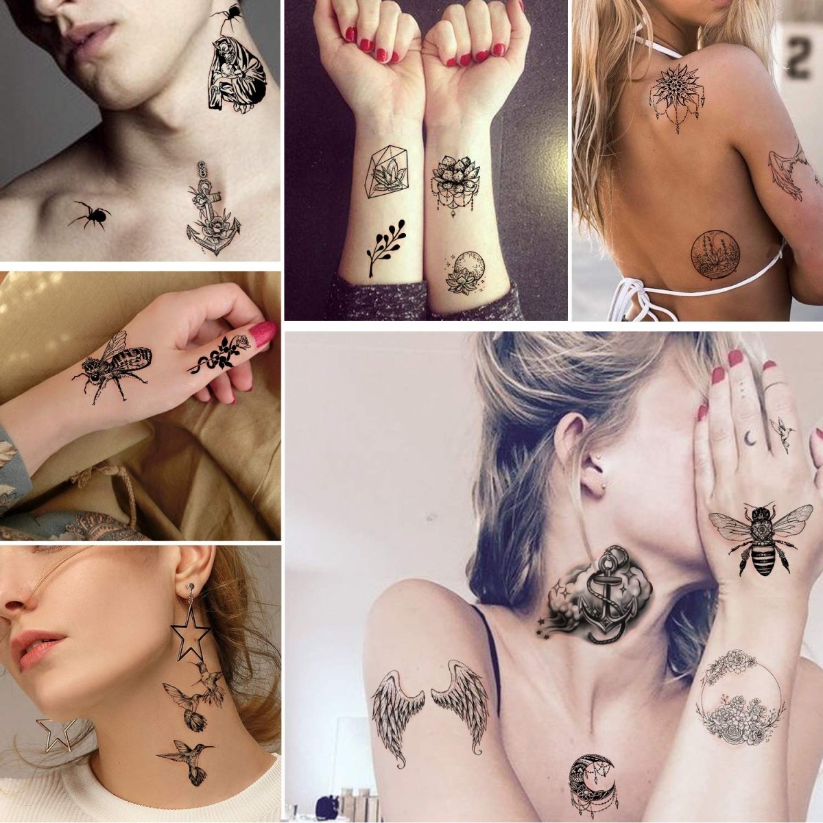 Temporary Tiny Waterproof Tattoos By Yazhiji (60 sheets) - Tattoo Unleashed