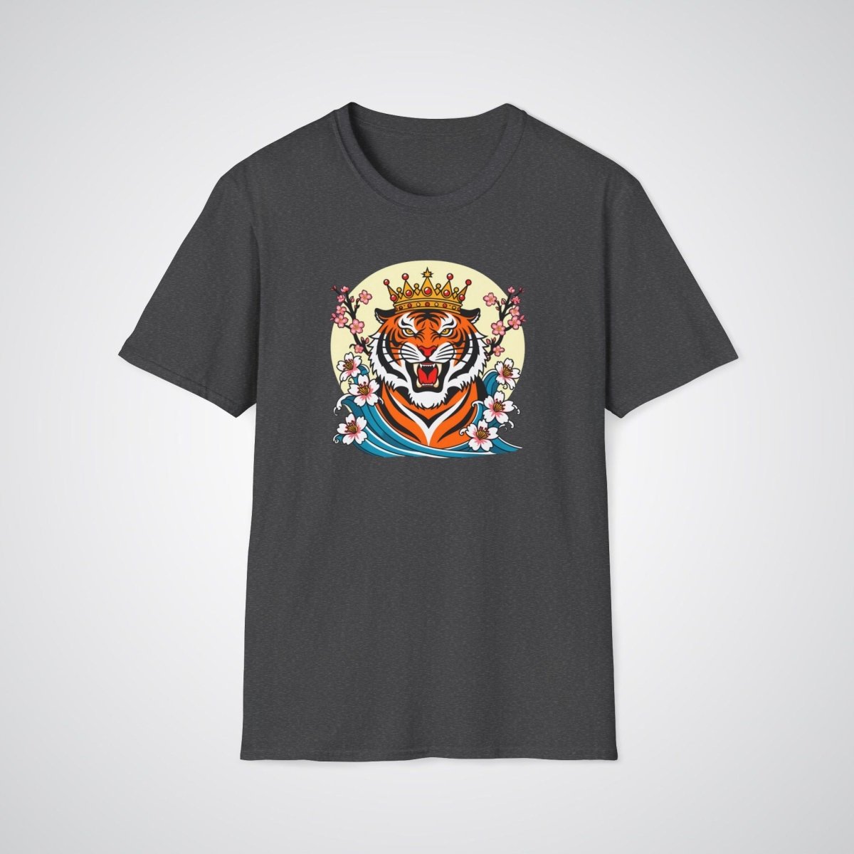 Tiger with Crown Neo - Traditional Tattoo Unisex T-Shirt - Tattoo Unleashed