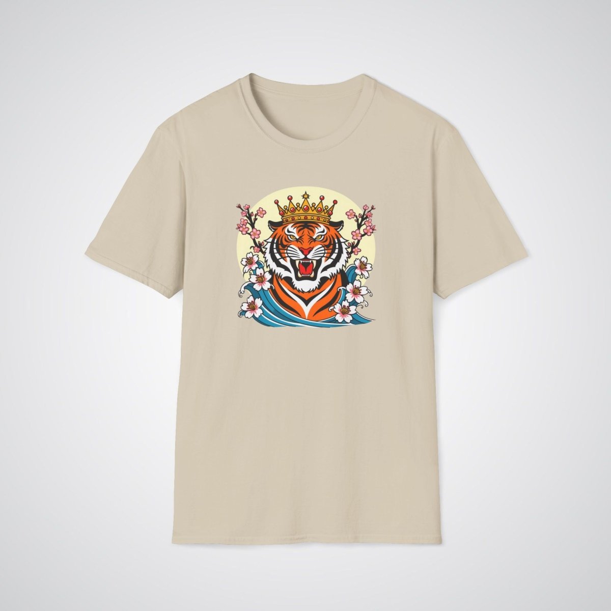 Tiger with Crown Neo - Traditional Tattoo Unisex T-Shirt - Tattoo Unleashed