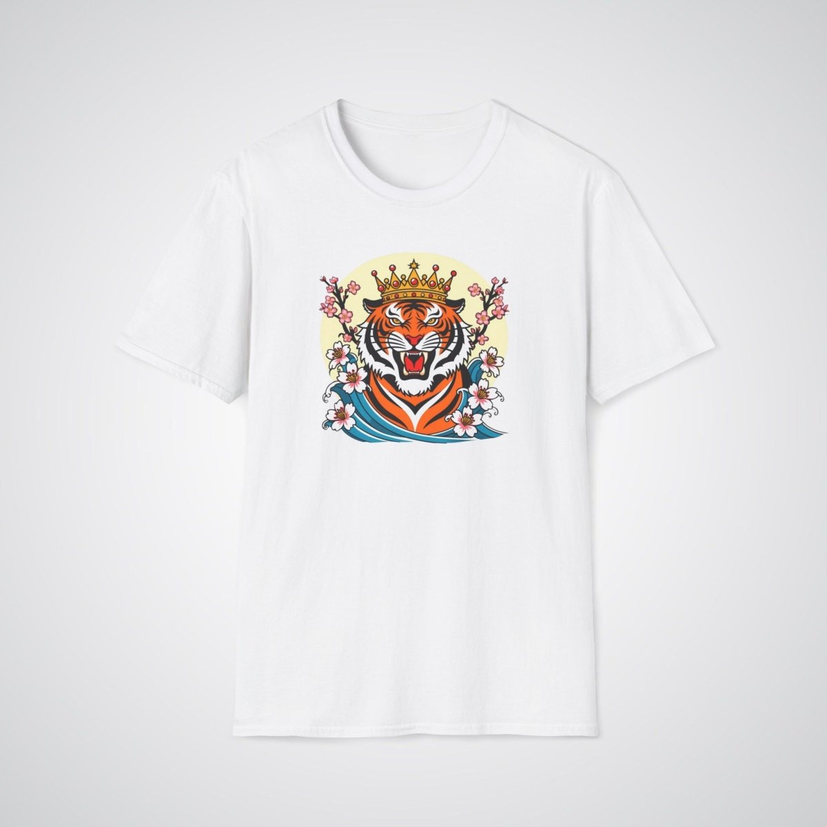 Tiger with Crown Neo - Traditional Tattoo Unisex T-Shirt - Tattoo Unleashed