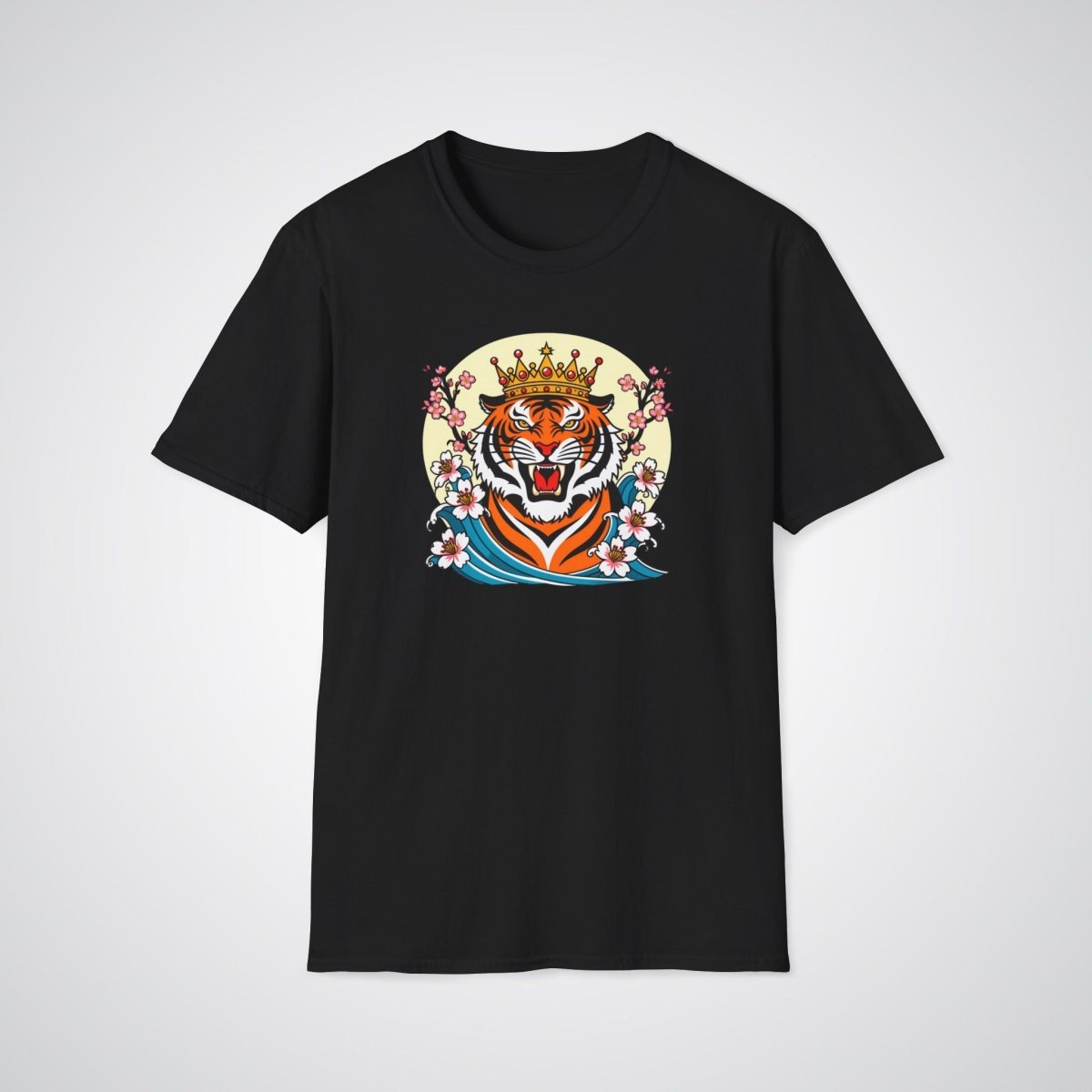 Tiger with Crown Neo - Traditional Tattoo Unisex T-Shirt - Tattoo Unleashed