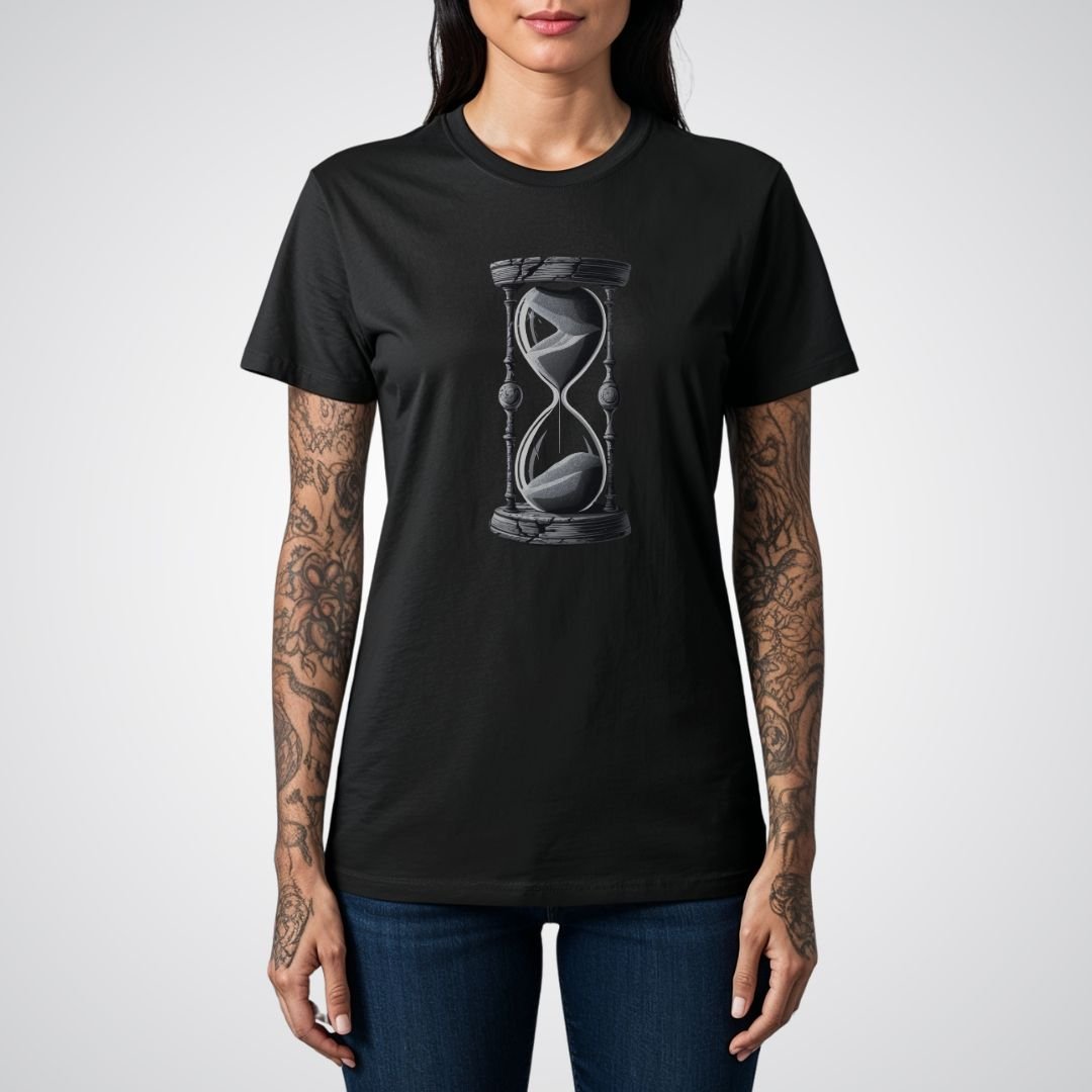 Timekeeper's Hourglass Realism Tattoo Unisex T-Shirt - Tattoo Unleashed