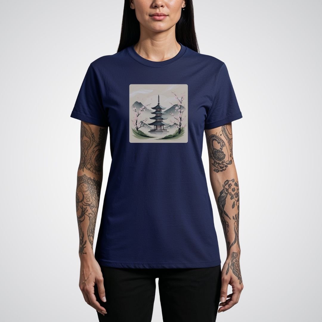 Traditional Japanese Pagoda Tattoo Unisex T-Shirt - Tattoo Unleashed