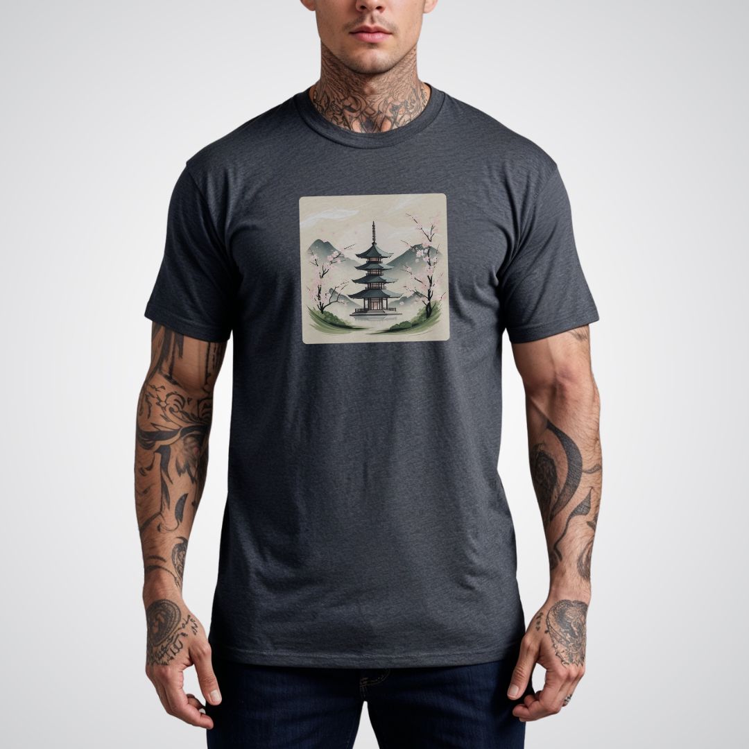 Traditional Japanese Pagoda Tattoo Unisex T-Shirt - Tattoo Unleashed