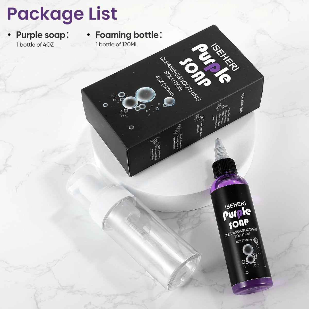 Ultra Concentrated Purple Tattoo Soap by Iseheri - 4oz with Foaming Bottle - Tattoo Unleashed