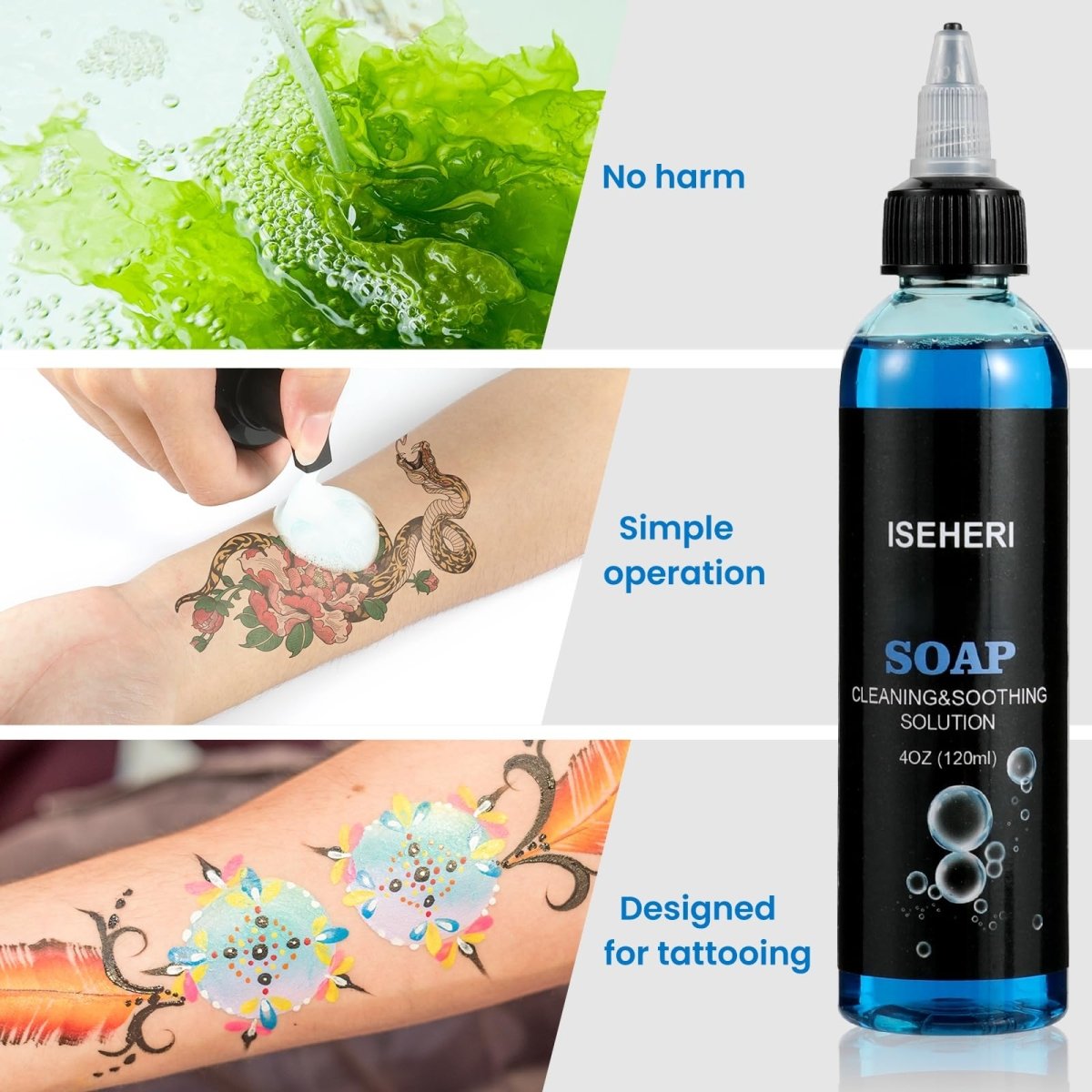 Ultra Concentrated Tattoo Cleaning Soap by Iseheri - 10oz with Foaming Bottle - Tattoo Unleashed